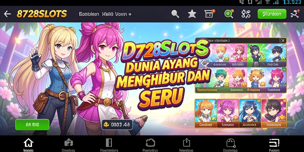 Screenshot utama 8728SLOTS menampilkan gameplay menarik dengan karakter Anime.