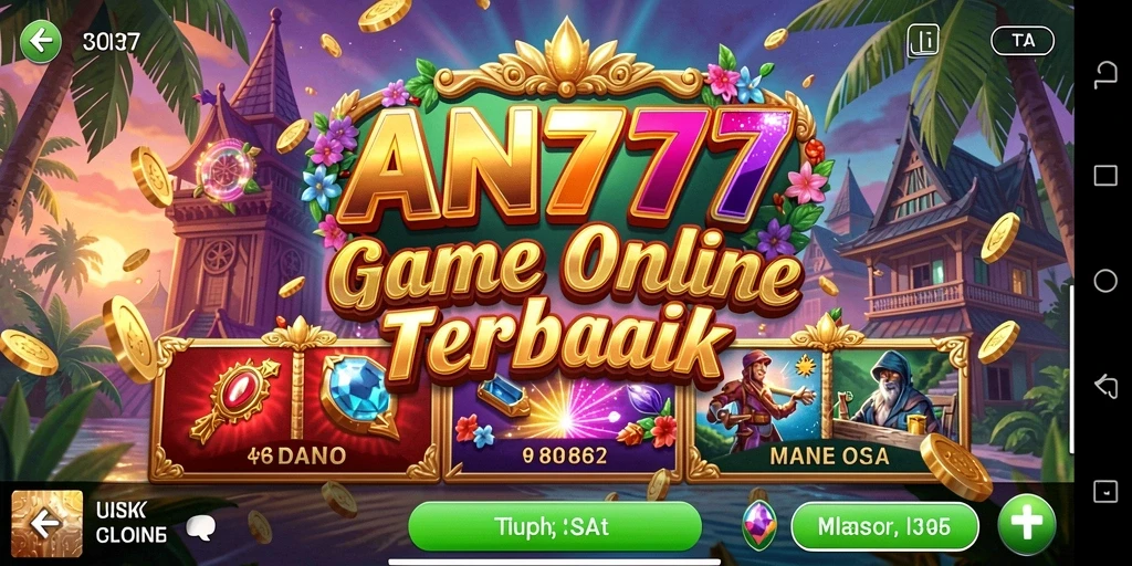 Tangkapan layar AN777 yang menampilkan gameplay seru permainan slot.