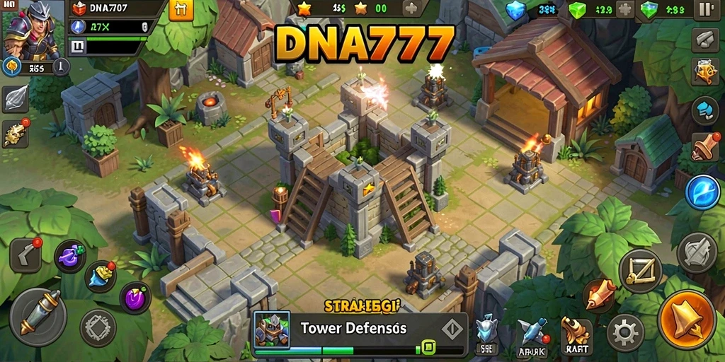 Tangkapan layar menampilkan aksi seru dalam game Tower Defense.