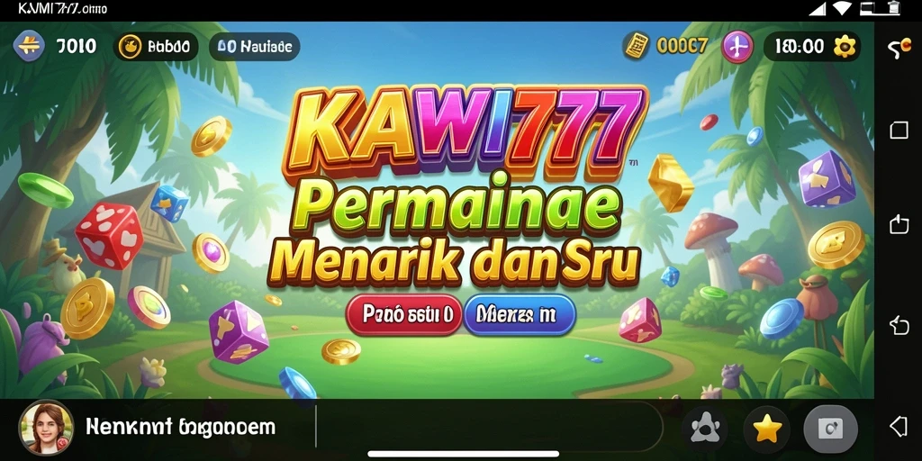 Tampilan gameplay KAWI777 yang penuh warna dan menyenangkan.