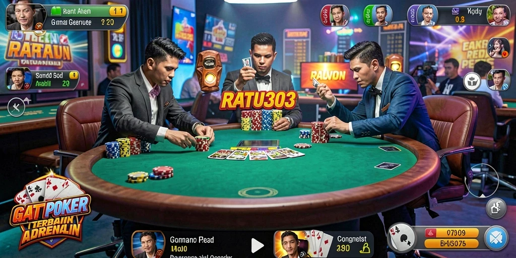 Tampilan menarik dari permainan poker di RATU303.