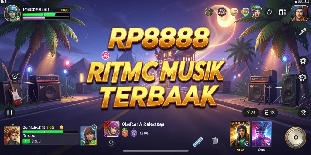 Tampilan menarik gameplay RP8888 dengan ritme musik yang menggugah.