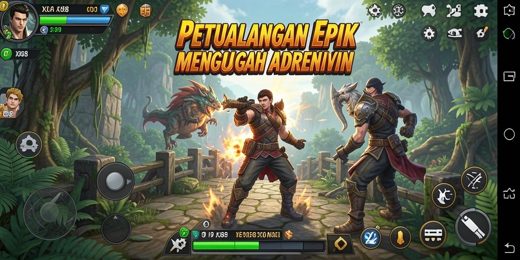 Tangkapan layar X88 menampilkan aksi seru dalam petualangan.